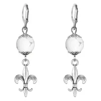 Серьги-амулеты Лилия (достоинство, власть, успех), кахолонг SE-MKA23-04