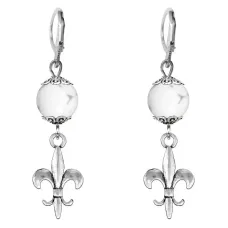 Серьги-амулеты Лилия (достоинство, власть, успех), кахолонг SE-MKA23-04