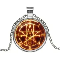 Кулон с цепочкой Огненная пентаграмма ALK150