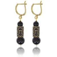 Серьги-амулеты с руной Эваз (Здоровье, путешествия, любовь, успех), гранат SER005