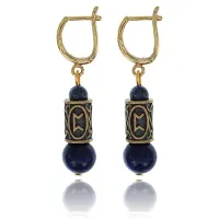 Серьги-амулеты с руной Перт (Удача, сексуальность, плодовитость), лазурит SER013