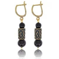 Серьги-амулеты с руной Кеназ (Творчество, страсть, вдохновение), гранат SER018