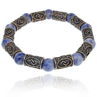 Рунический браслет Йера с натуральным камнем Содалит BSRL007