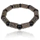 Рунический браслет Турисаз с натуральным камнем Черный агат BSRL009