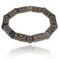 Рунический браслет Райдо с натуральным камнем Яшма BSRL010