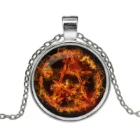 Кулон с цепочкой Огненная пентаграмма ALK163