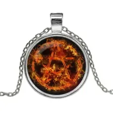Кулон с цепочкой Огненная пентаграмма ALK163