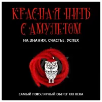 Красная нить с амулетом На знания, счастье, успех, цвет серебр. KN108-2