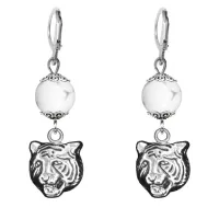 Серьги-амулеты Тигр (защита, сила, победа), кахолонг SE-MKA23-10