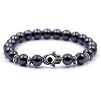Браслет Хамса из немагнитного гематита 8мм BJBS-104G