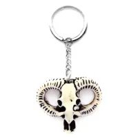 Брелок Череп буйвола, имитация резьбы по кости, пластик BK036