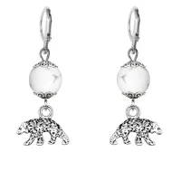 Серьги-амулеты Медведь (защита, сила, победа), кахолонг SE-MKA23-19