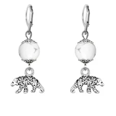 Серьги-амулеты Медведь (защита, сила, победа), кахолонг SE-MKA23-19