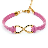 Браслет Бесконечность, замша, цвет розовый BS007P