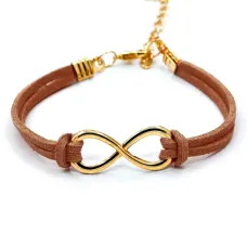 Браслет Бесконечность, замша, цвет коричневый BS007Br