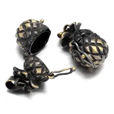 Открывающийся кулон - шкатулка 23х13х17мм, металл, цвет бронзовый BJK017-08