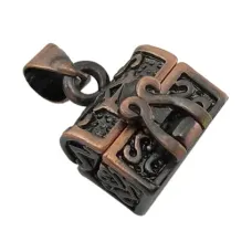 Открывающийся кулон - шкатулка 19х12мм, металл, цвет медный BJK017-17