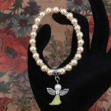 Браслет детский Ангел-хранитель d.45мм, перламутр - слоновая кость BJBS-048-05