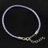 Заготовка для браслета с замком 20см, иск.кожа, цвет сиреневый ZB001-05