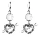 Серьги-амулеты Сердце со стрелой (любовь), кахолонг SE-MKA23-22