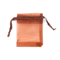 Маленький мешочек из органзы 5х7см, цвет коричневый MS011-04