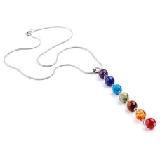 Подвеска с цепочкой 7 чакр, натуральные и синтетические камни BJK019