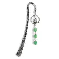 Закладка для книг Хотей с натуральными камнями нефрит 12см ZK001-2