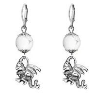 Серьги-амулеты Дракон (удача, могущество, успех), кахолонг SE-MKA23-25