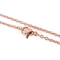 Тонкая цепочка для кулона 45см, нержавеющая сталь, цвет розовое золото CN001RG