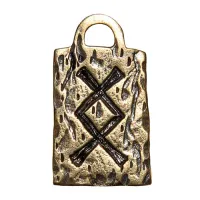 Амулет Скандинавская руна Ингуз, латунь SP-RSK-22