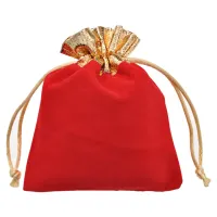Мешочек из бархата 12х15см, цвет красный MS040-12x15