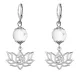 Серьги-амулеты Ом и лотос (защита, гармония, развитие), кахолонг SE-MKA23-30
