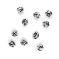 Бусина металлическая 1 шт. Бочонок 8х6мм, отверстие 1мм, цвет серебр. FBM1022S