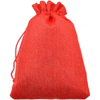 Мешочек из джута 13х18см, цвет красный MS056-13x18