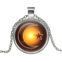 Кулон с цепочкой Полумесяц и звезда ALK224