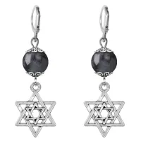 Серьги-амулеты Звезда Давида (от сглаза и зла), лабрадор SE-MKA24-02