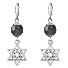 Серьги-амулеты Звезда Давида (от сглаза и зла), лабрадор SE-MKA24-02