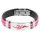 Силиконовый браслет с пряжкой, цвет черно-розовый BS123-4