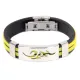 Силиконовый браслет с пряжкой, цвет черно-желтый BS123-5