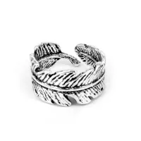 Кольцо Перо безразмерное, цвет серебр. KL019