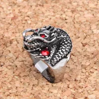 Кольцо Дракон, размер 9 (19мм), цвет серебр. KL020-9