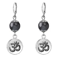 Серьги-амулеты Ом (защита и духовное развитие), лабрадор SE-MKA24-18