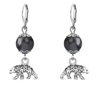 Серьги-амулеты Медведь (защита, сила, победа), лабрадор SE-MKA24-19