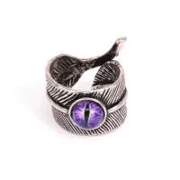 Кольцо Перо с глазом безразмерное, цвет серебр. KL022