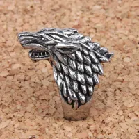 Кольцо Волк, размер 8 (18,5мм), цвет серебр. KL024-8