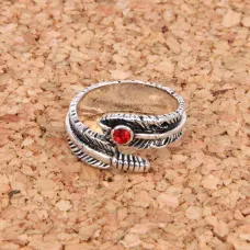 Кольцо Перо безразмерное, цвет серебр. KL026
