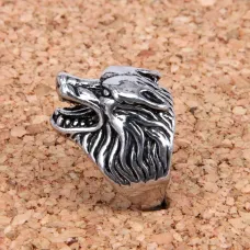 Кольцо Волк, размер 9 (19мм), цвет серебр. KL030-9