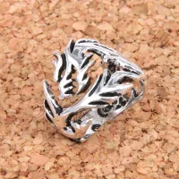 Кольцо Дракон безразмерное, цвет серебр. KL033