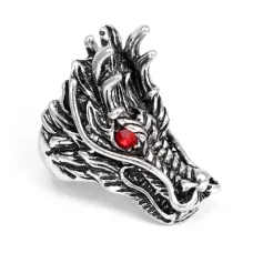 Кольцо большое Дракон, размер 21мм, цвет серебр. KL037-21