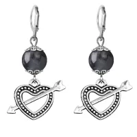 Серьги-амулеты Сердце со стрелой (любовь), лабрадор SE-MKA24-22